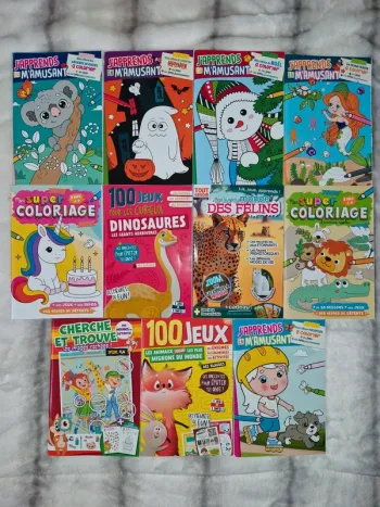Lot de 11 livres de jeux, coloriage, lecture pour enfants