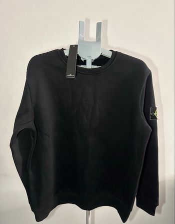 Sweat Stone Island noir badge manche – taille L,  avec certilogo