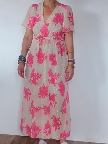 Robe longue fleurie  - Taille unique (convient du 36 au 42)