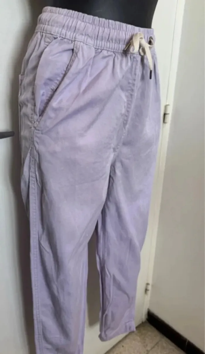 Pantalon chino mauve bershka femme - photo numéro 2