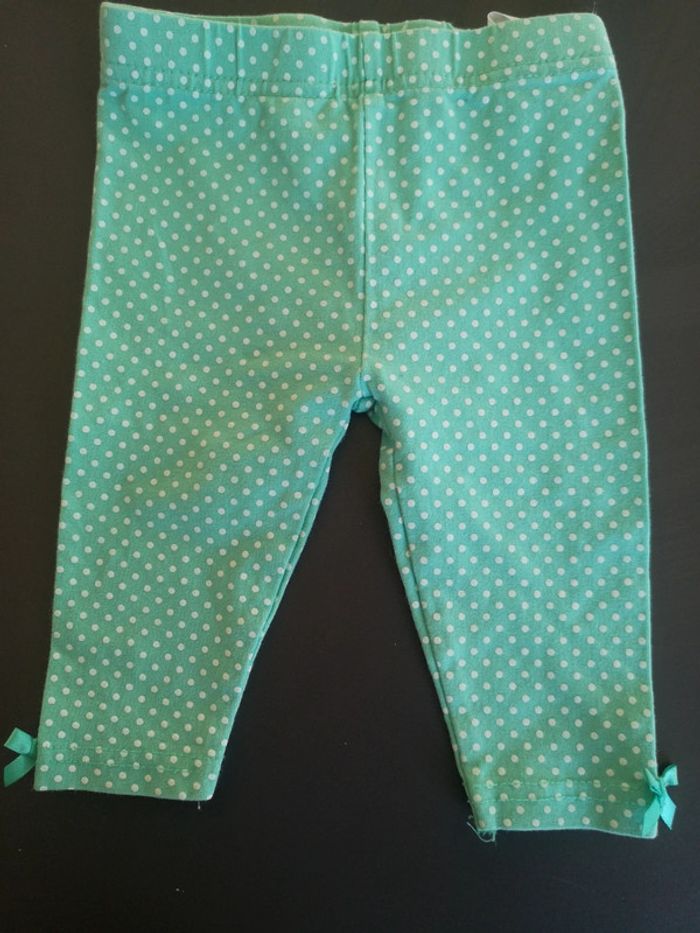 Petit caleçon vert menthe pois blancs 3 mois