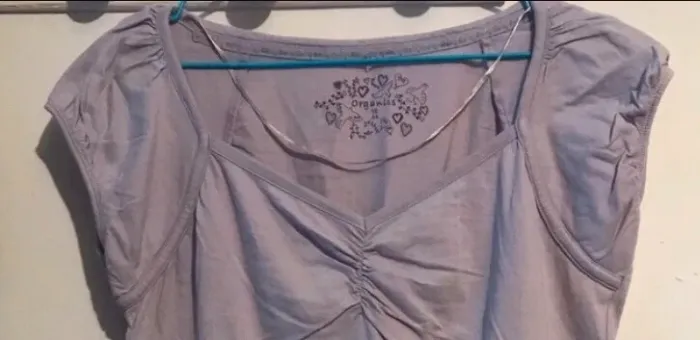 Haut tship femme organic manches courtes lila taille 44 - photo numéro 3