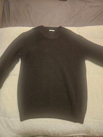 Pull Jules Homme – Maille Côtelée Épaisse – 100% Coton – T. M – Couleur Marron/Chocolat