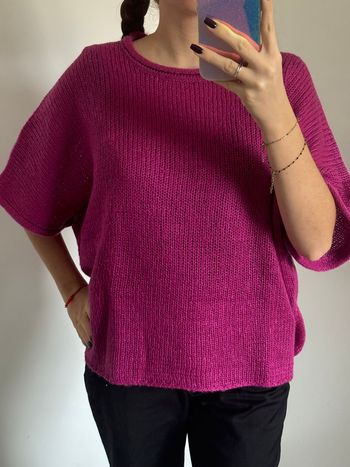 Pull fuchsia manches mi longues taille 42 Blancheporte