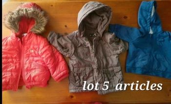 Lot 5 articles manteaux  veste taille 18 mois
