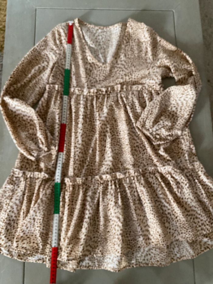 Robe baby doll beige avec tâches marron taille 38 - photo numéro 8
