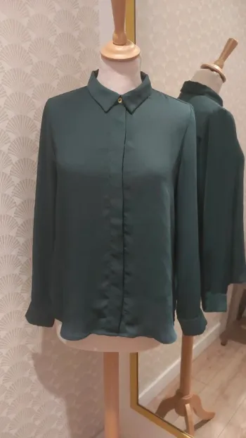 Chemise satinée vert sapin H&M