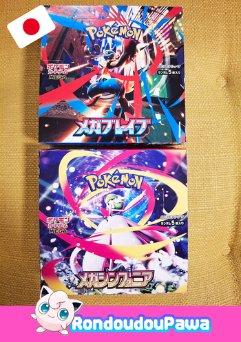 Lot de 2 displays pokémon japonaises : Mega Brave M1L et Mega Symphonia M1S