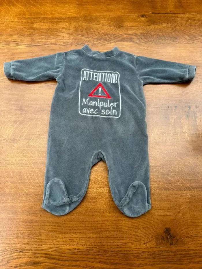 Pyjama gris Picco Mini 3 mois