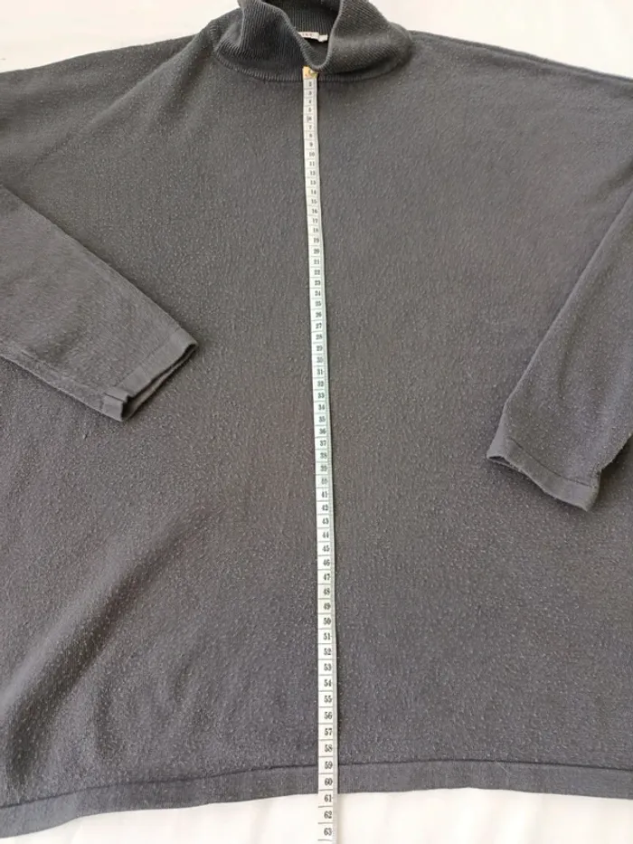 Pull large col roulé gris Camaïeu taille L - photo numéro 4