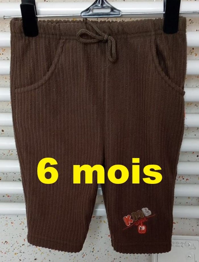 Pantalon polaire côtelé kaki Kimbaloo Taille 6 mois