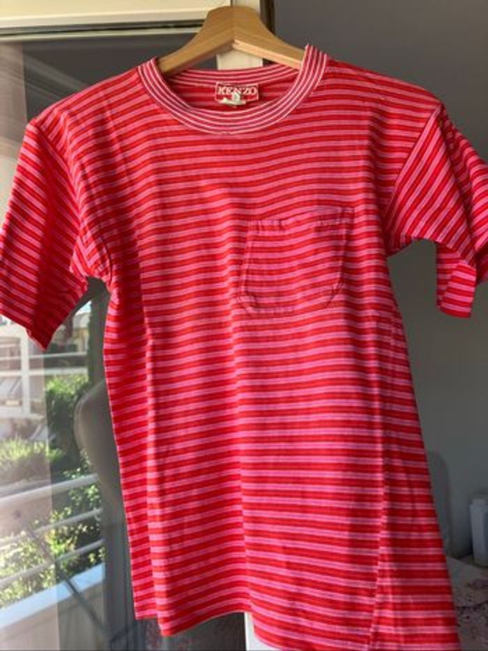 T-chirt rose et rouge à rayures Kenzo T.S - photo numéro 3