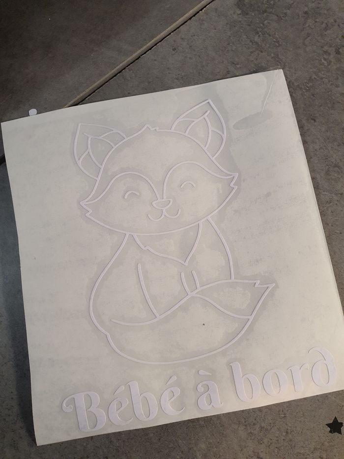 Stickers bébé à bord renard