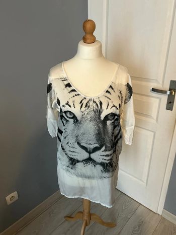 T-shirt effet satiné à motif L Promod