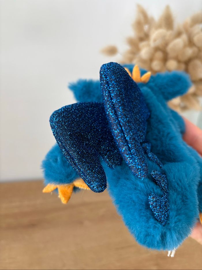 Doudou dragon bleu brillant - photo numéro 9