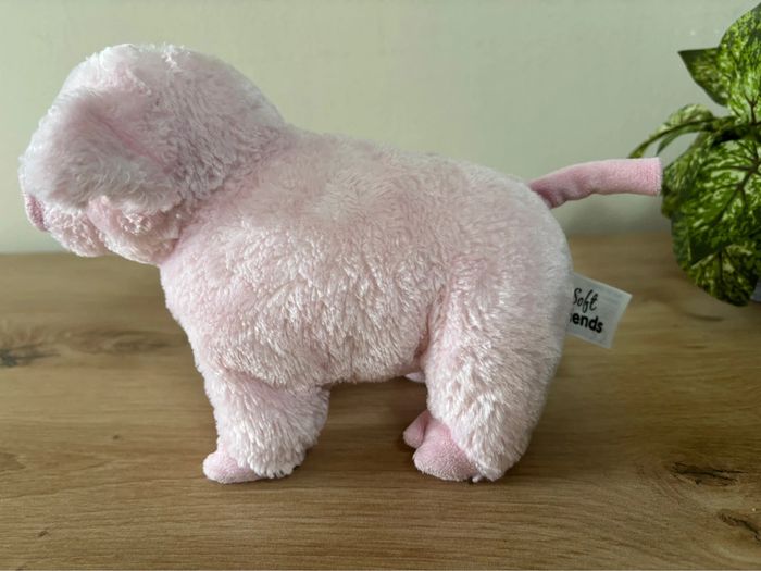Doudou peluche cochon rose soft friends 22 cm - photo numéro 2