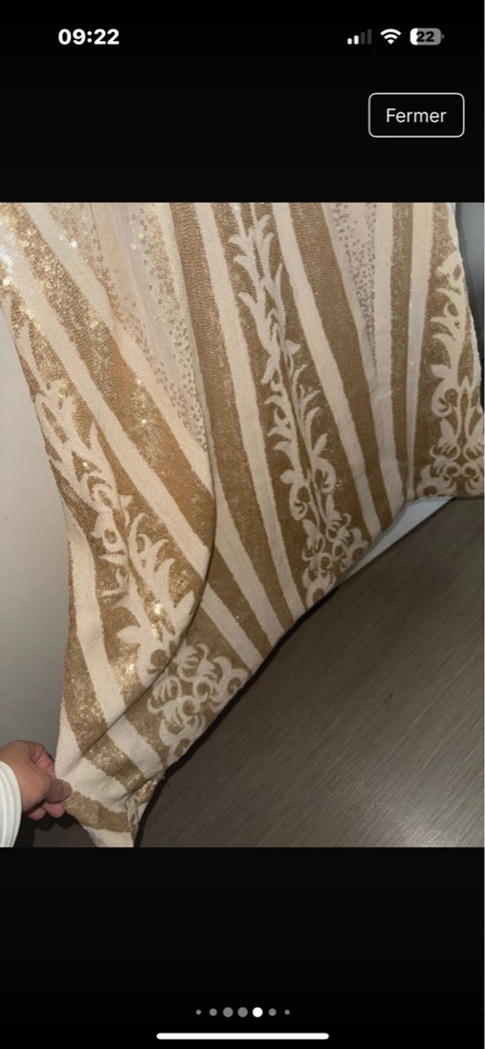 Magnifique robe de soirée doré et beige - photo numéro 9