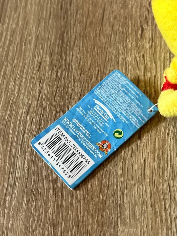 Peluche porte‑clé Tweety / Looney Tunes Play by Play / Warner Bros / Neuf avec étiquette - photo numéro 4