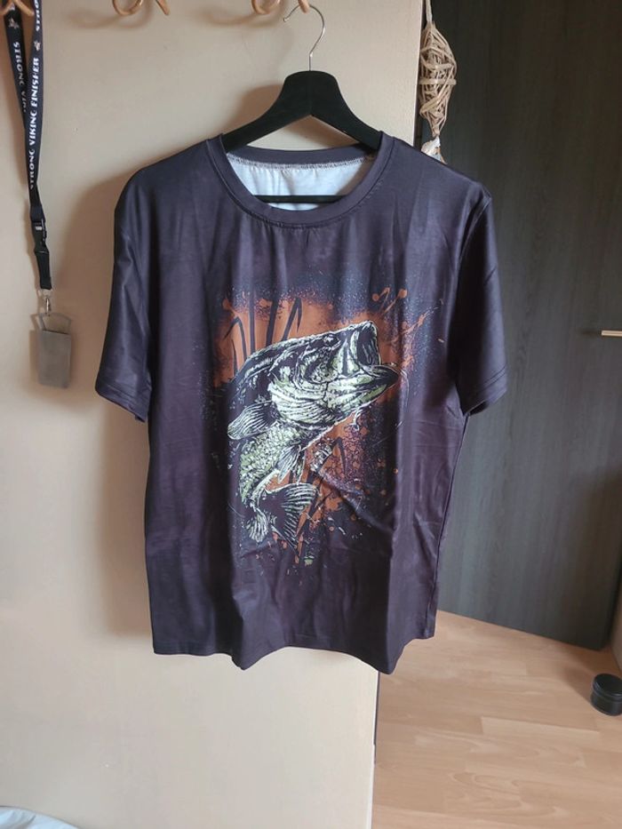 Tee shirt pêche TM gris foncé neuf