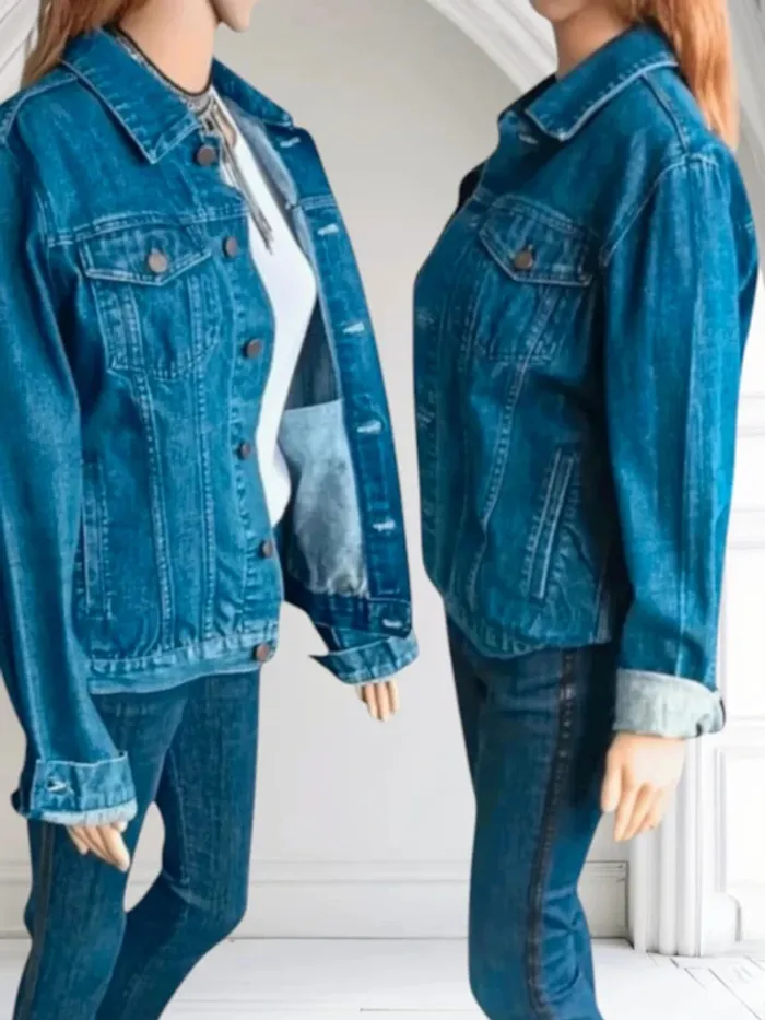 Veste jean Elevenparis ,coupe droite ,col chemise ,100 % coton - photo numéro 2