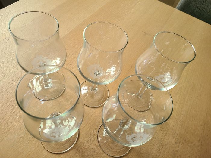 Lot de 5 verres à pied sérigraphiés - photo numéro 2