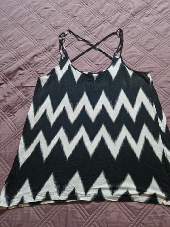 Débardeur H&M noir et blanc cassé