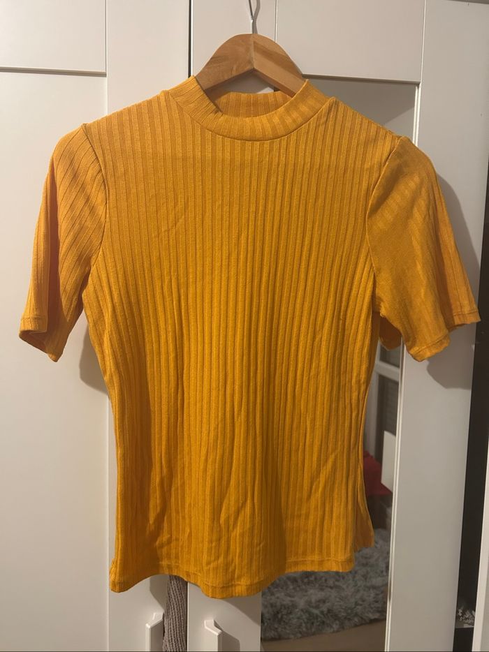 T-shirt côtelé col montant H&M