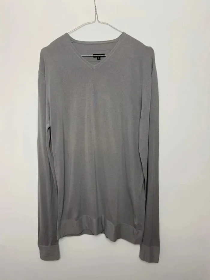 T-shirt Patrizia Pepe longues manches col v gris taille XL