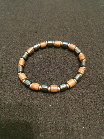 Bracelet tendance bois et acier