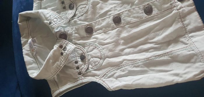 Chemise sans manches jean blanche 9 mois - photo numéro 2