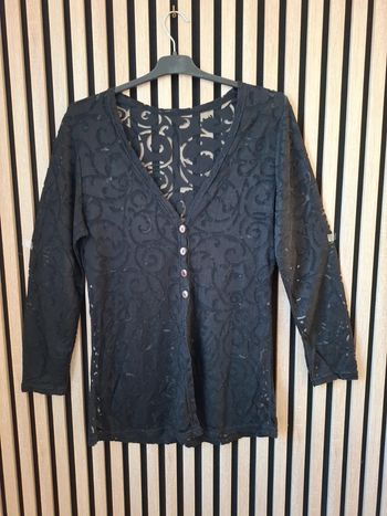 Chemise gilet chic velour dévoré T40/42