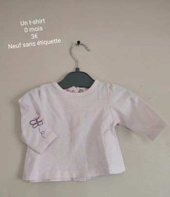 T-shirt 0 mois fille neuf