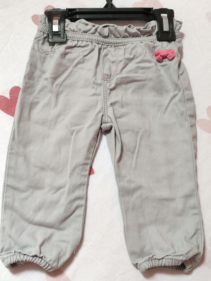 Pantalon gris - Noeud rose - 12 mois - Très bon état - In extenso - photo numéro 4