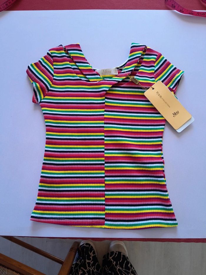 Debardeur rayé neuf May collection.