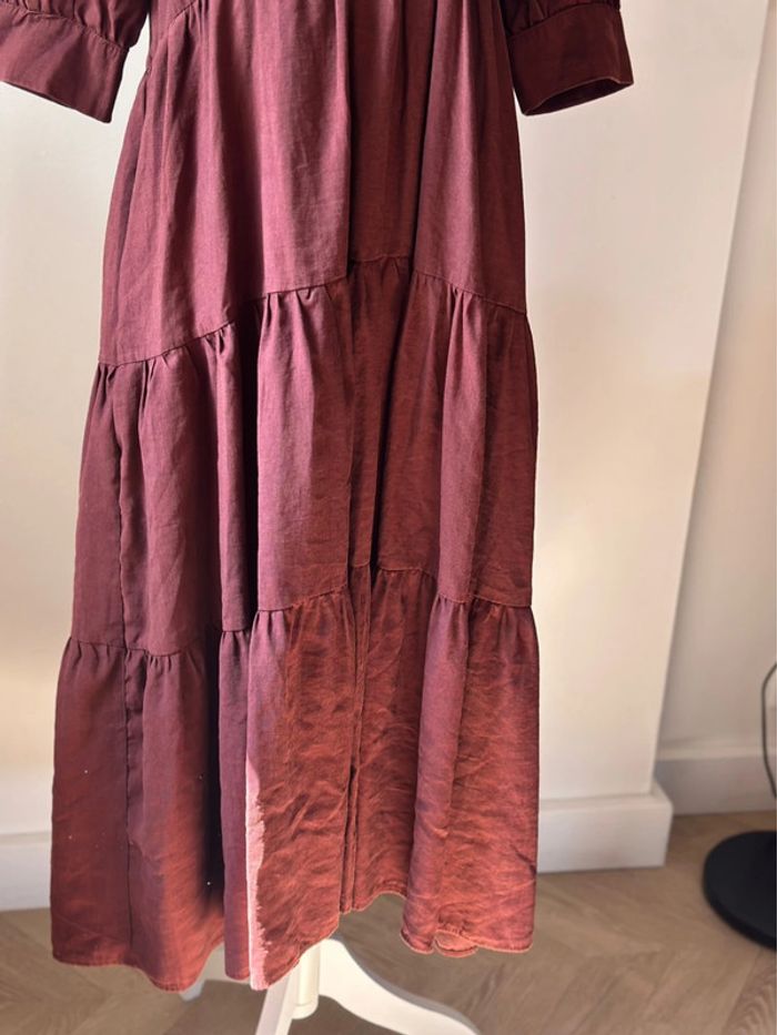Robe mi-longue ample marron Zara taille XS oversize - photo numéro 4