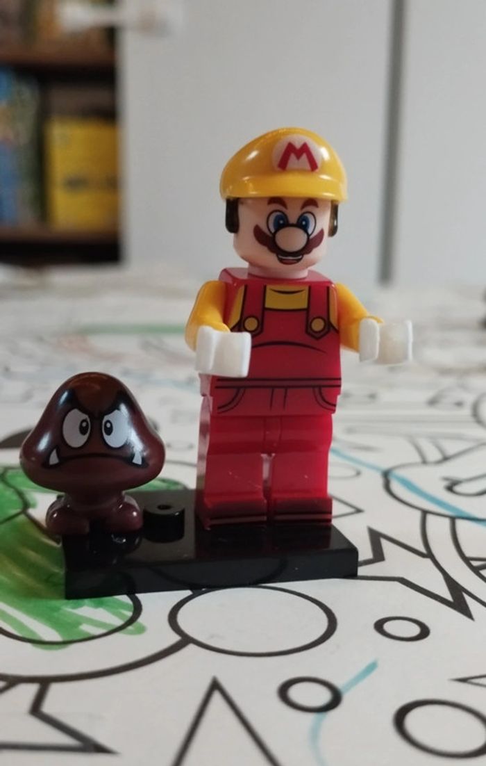 Personnage Lego neuf Mario jaune + goomba monde nintendo