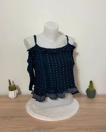 Crop top marine épaules dénudées FB Sister