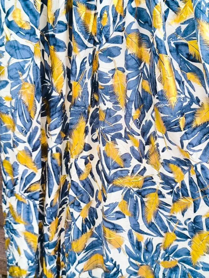 Robe longue bleue marine et beige été taille 40/42 - photo numéro 7