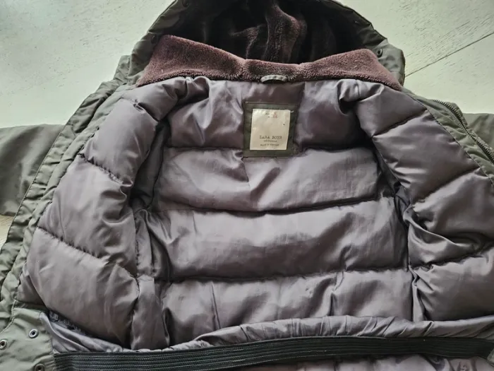 Manteau Zara Boys kaki 6 ans avec jupe anti-neige, parfait pour le ski - photo numéro 11