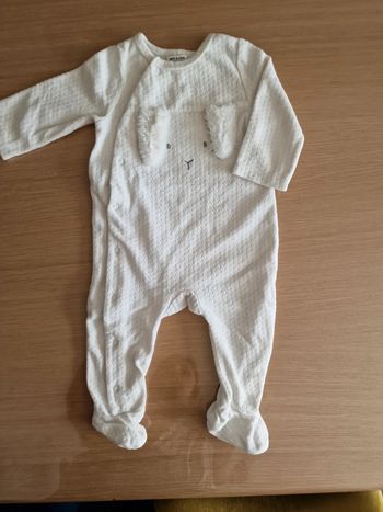 Pyjama blanc lapin 6 mois tao