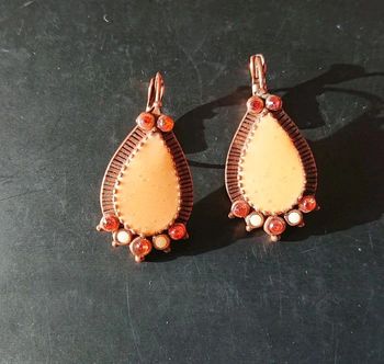 Boucles d'oreilles cuivrées fantaisies