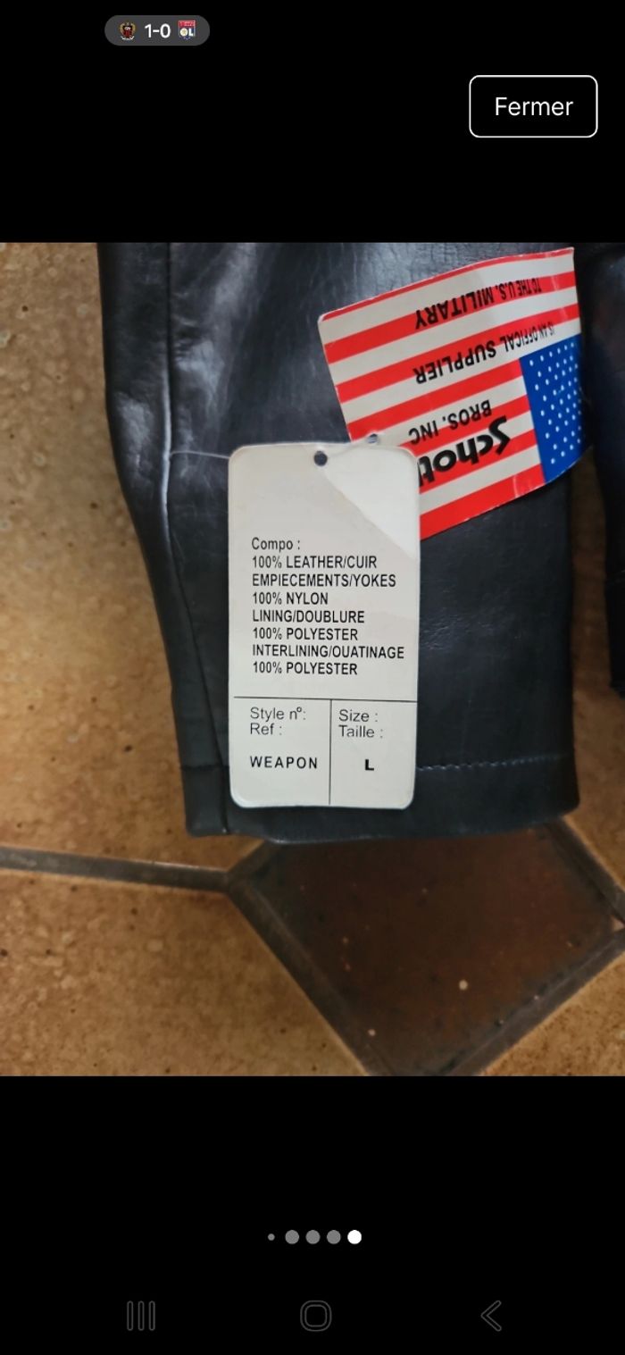 Blouson de moto en cuir homme taille XL  Schott - photo numéro 10