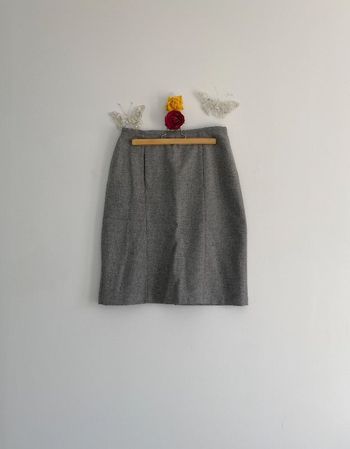 Caroll – Jupe de tailleur en laine chinée