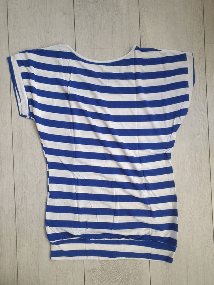 T shirt Anglais Rayé Marin - photo numéro 2