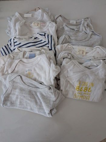 Lot de 14 bodies 3 mois