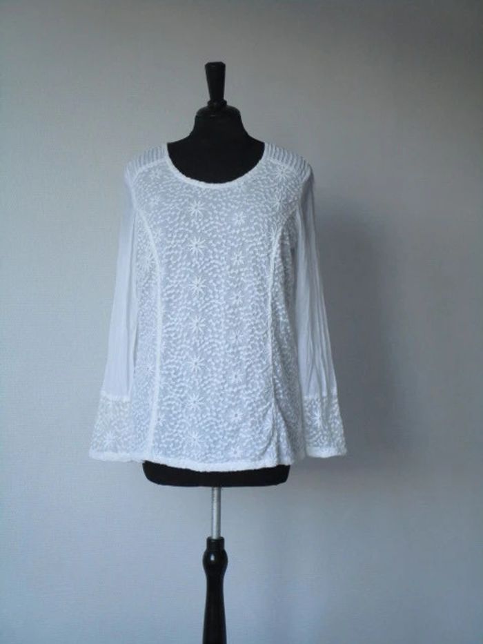 Blouse/tunique broderies fleurs Jac Jac 40 TBE
