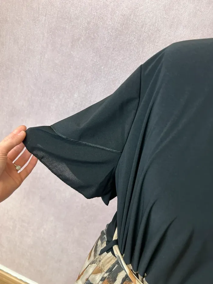 Robe femme robe longue femme été robe automne noir beige motifs taille 54 taille 56 neuf - photo numéro 4