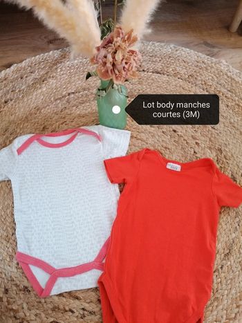 Lot de 2 body manches courtes