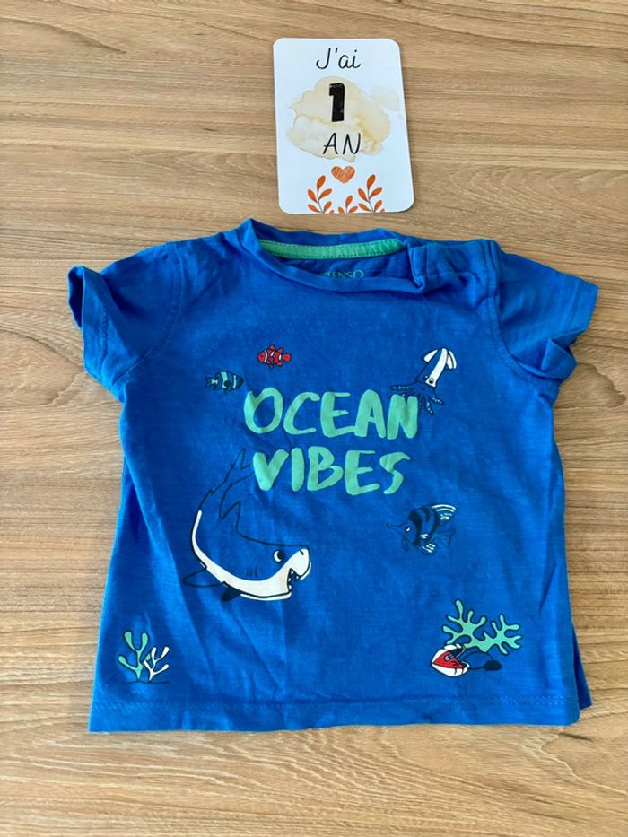 Lot T-shirt manches courtes été bébé garçon 12 mois - photo numéro 2