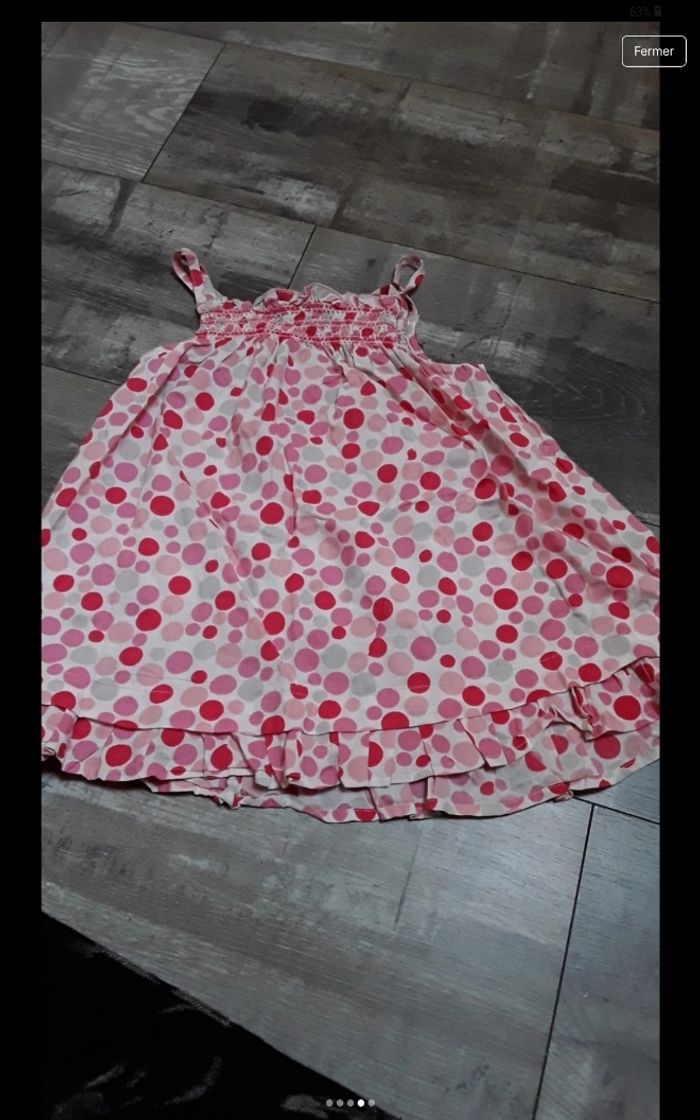 Robe à fine bretelles rose à pois - photo numéro 4